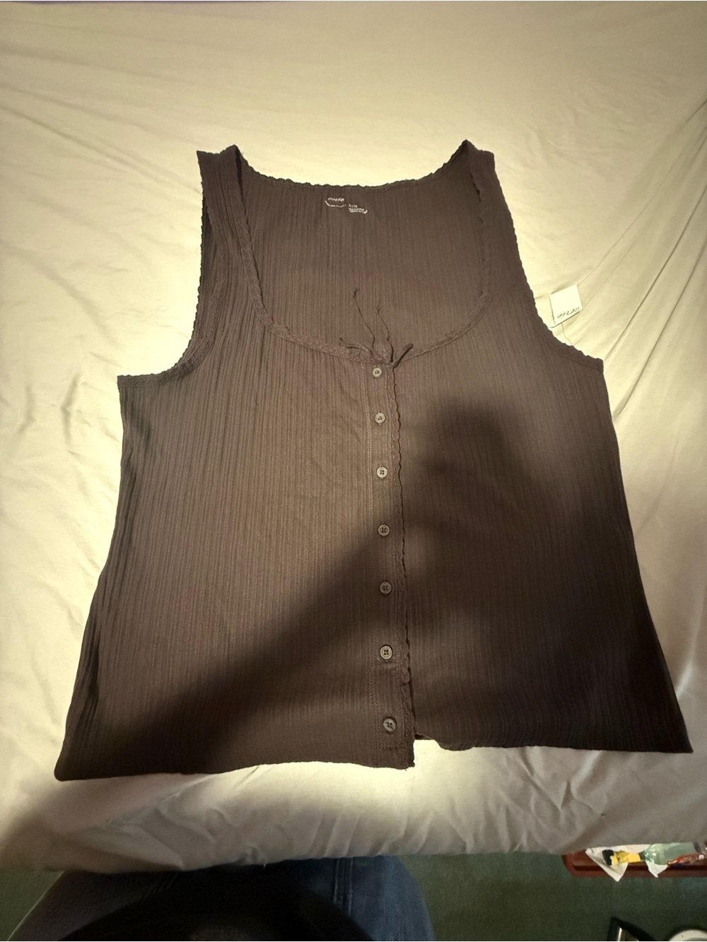 Aerie Women’s Button-Front Sleeveless Tank Top - Brown